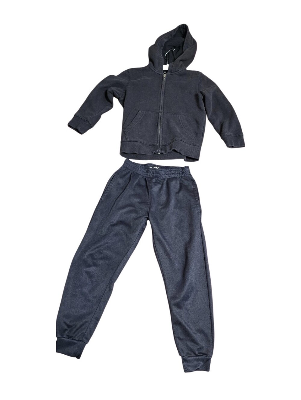 Kids Black Hooded Zip Jacket with Black Joggers